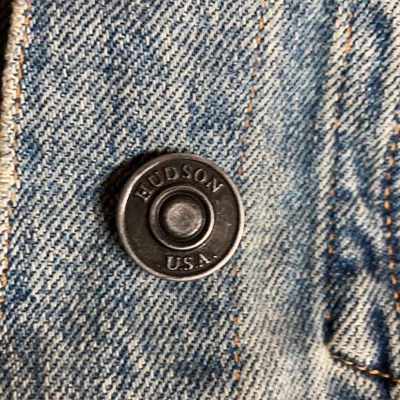 HUDSON Classic Fitted Trucker Jacket Distressed Denim Size Small - Picture 4 of 11